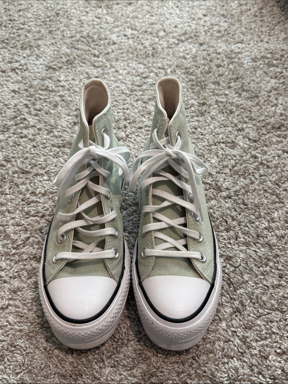 Converse Chuck Taylor Platform High Top Sneakers - Sage Green - Picture 2 of 7